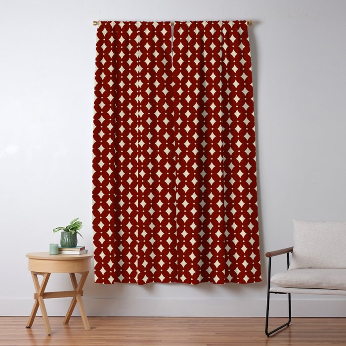 Vintage Stars VII Ruby Red Window Curtain Gallery Image 5