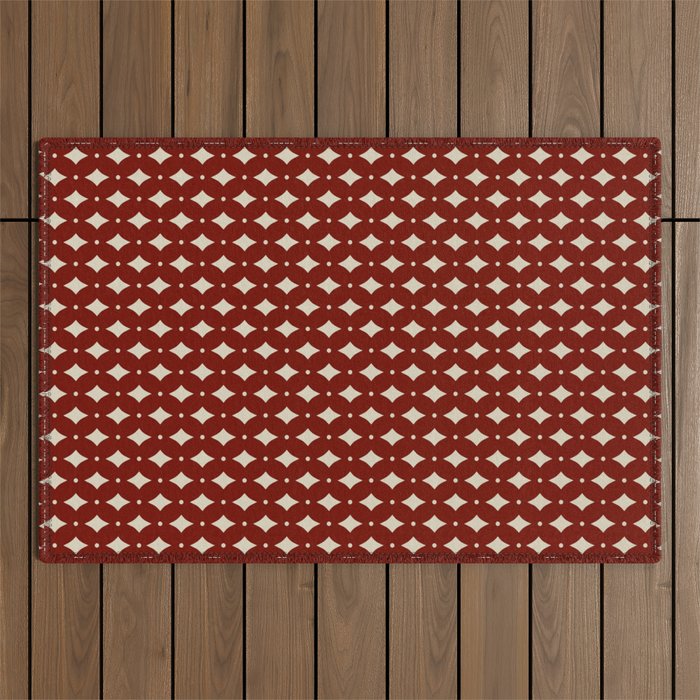 Vintage Stars VII Ruby Red Outdoor Rug Gallery Image 1