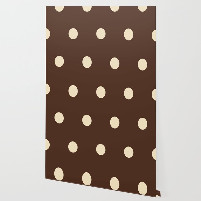 Vintage polka dots baroque brown & cream Wallpaper Gallery Image 2