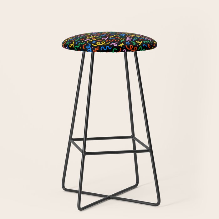 Fun colorful doodle art pattern Stool Gallery Image 1