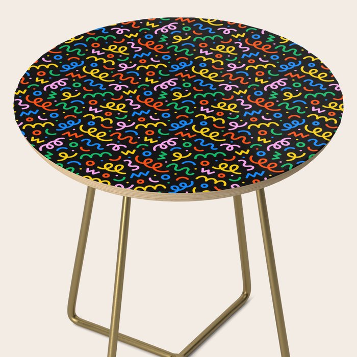 Fun colorful doodle art pattern Side Table Gallery Image 2