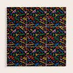 Fun colorful doodle art pattern Wood Wall Art Gallery Image 1