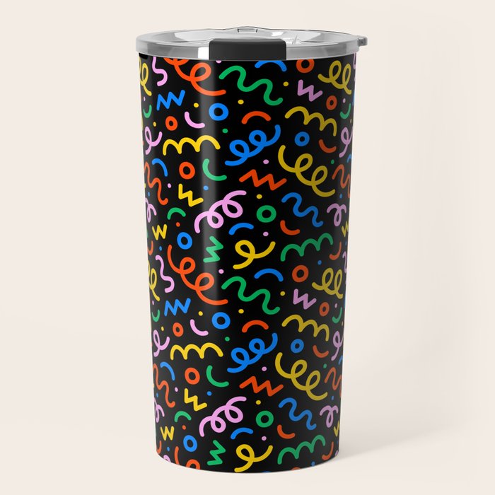 Fun colorful doodle art pattern Travel Mug Gallery Image 1