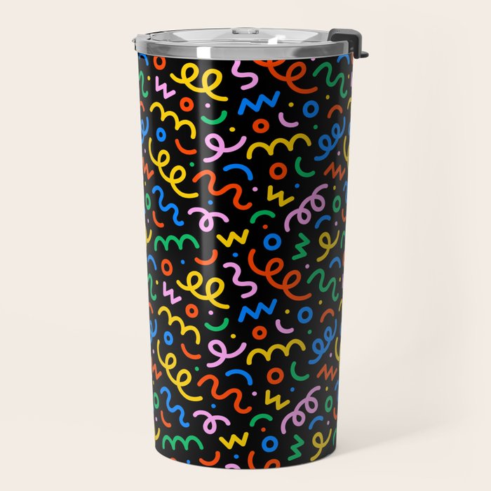 Fun colorful doodle art pattern Travel Mug Gallery Image 2
