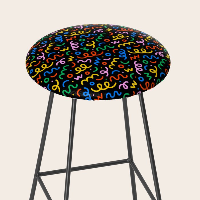 Fun colorful doodle art pattern Stool Gallery Image 2