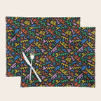 Fun colorful doodle art pattern Placemat Gallery Image 1