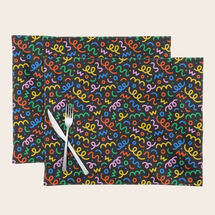 Fun colorful doodle art pattern Placemat Gallery Image 1