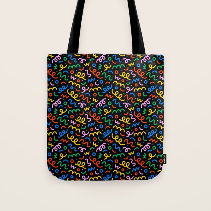 Fun colorful doodle art pattern Tote Bag Gallery Image 1