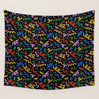 Fun colorful doodle art pattern Wall Tapestry Gallery Image 4