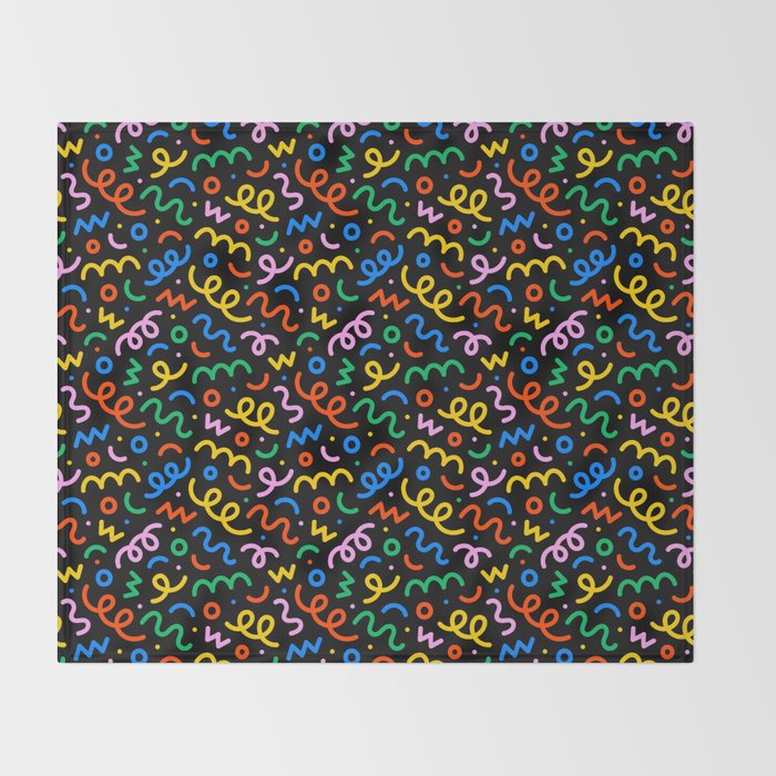Fun colorful doodle art pattern Throw Blanket Gallery Image 2