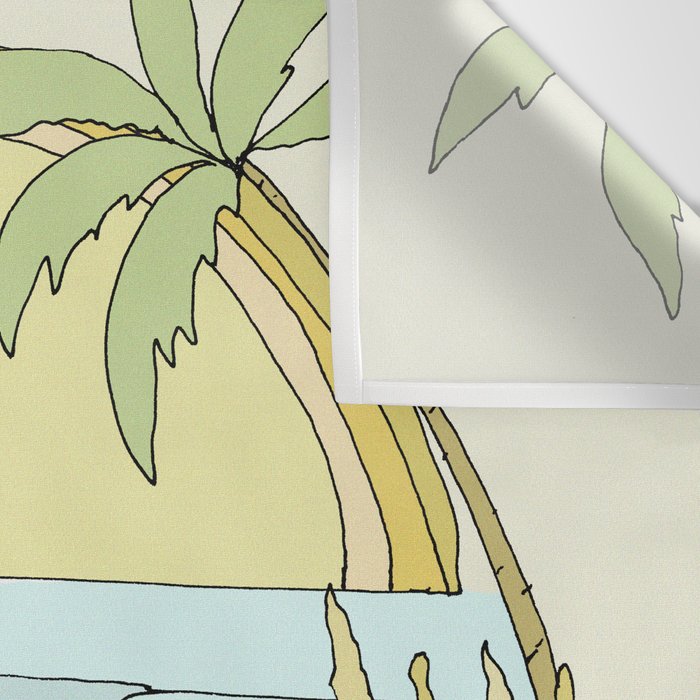 tropical vibes fl sunshine seashells waves // retro surf art by surfy birdy Wall Tapestry Gallery Image 3