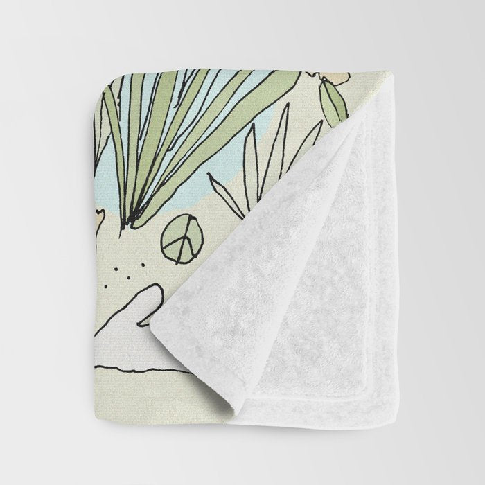 tropical vibes fl sunshine seashells waves // retro surf art by surfy birdy Throw Blanket Gallery Image 3