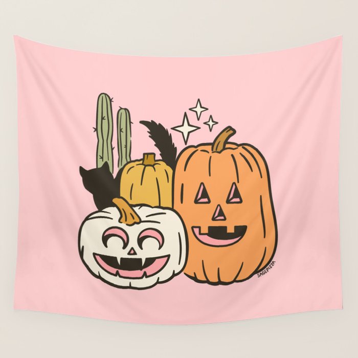 Cutie Pumpkins Wall Tapestry Gallery Image 4