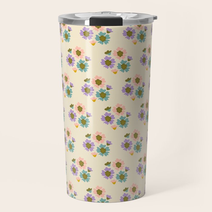 Blooming Flower - Cream  Travel Mug Gallery Image 1