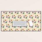 Blooming Flower - Cream  Desk Mat Gallery Image 1