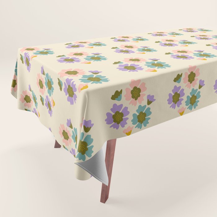 Blooming Flower - Cream  Tablecloth Gallery Image 1