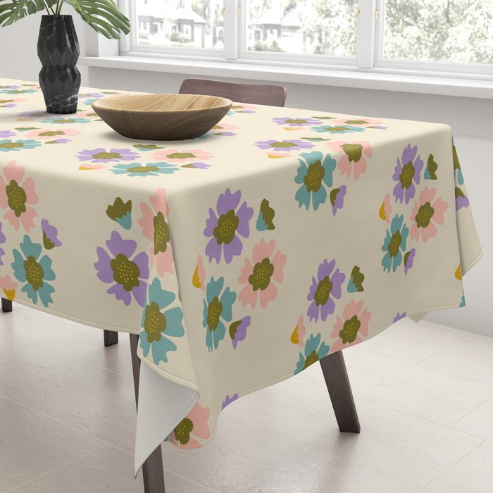 Blooming Flower - Cream  Tablecloth Gallery Image 3