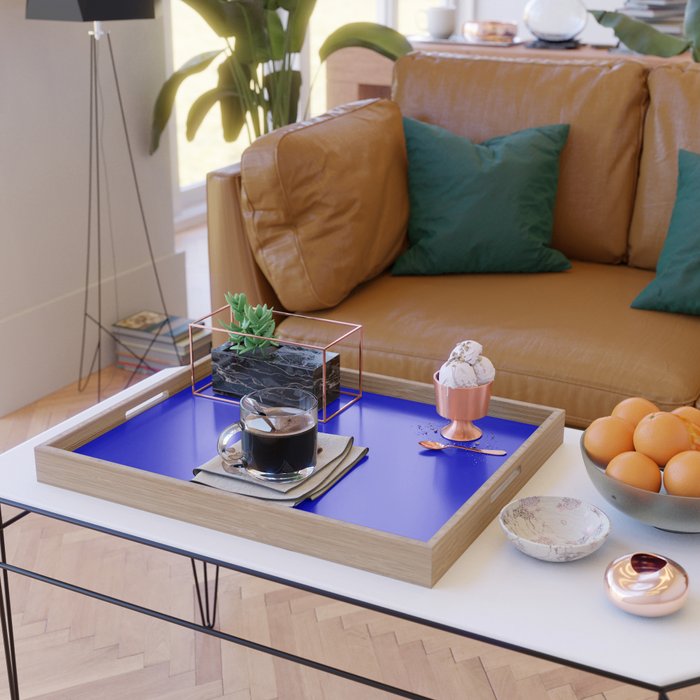 Solid Electric Blue Serving Tray Gallery Image 2