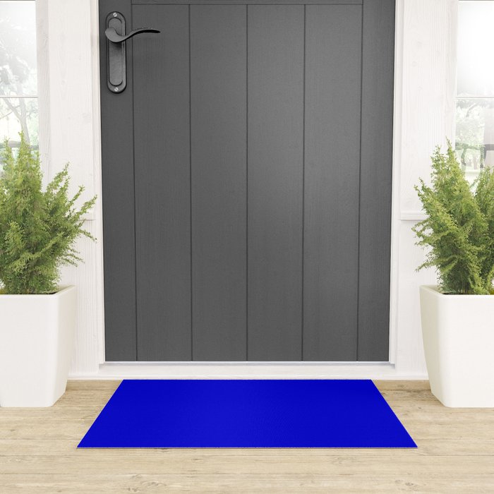 Solid Electric Blue Welcome Mat Gallery Image 3