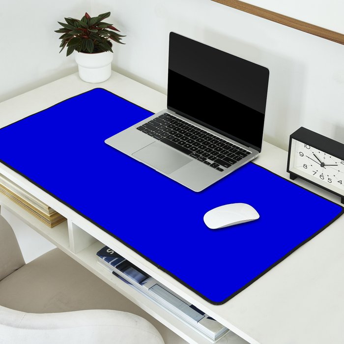 Solid Electric Blue Desk Mat Gallery Image 2