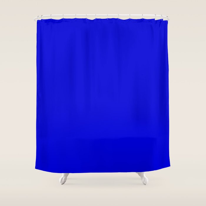 Solid Electric Blue Shower Curtain Gallery Image 1