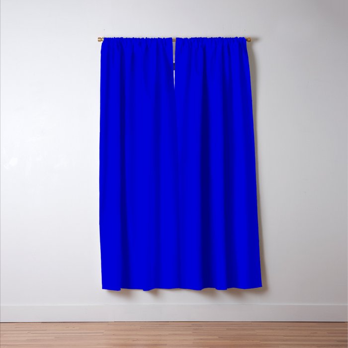 Solid Electric Blue Window Curtain Gallery Image 3