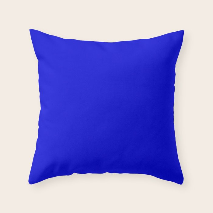 Solid Electric Blue Throw Pillow Gallery Image 1