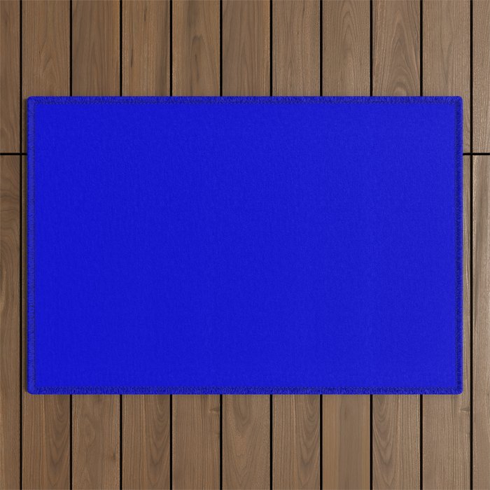 Solid Electric Blue Outdoor Rug Gallery Image 1