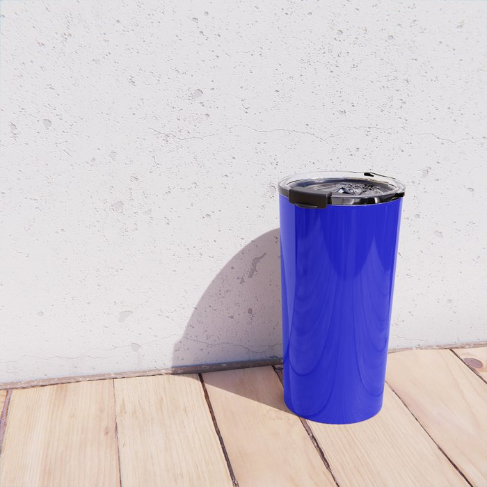 Solid Electric Blue Travel Mug Gallery Image 4
