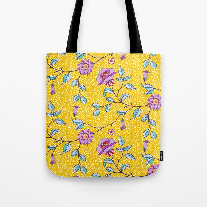Vibrant Vintage Blooms Tote Bag Gallery Image 1