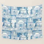 Washington DC toile blue Wall Tapestry Gallery Image 4