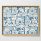 Washington DC toile blue Serving Tray Gallery Image 1