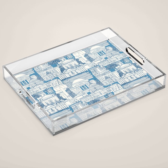 Washington DC toile blue Acrylic Tray Gallery Image 1