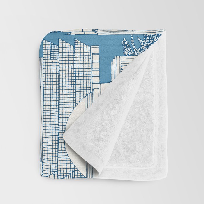 Washington DC toile blue Throw Blanket Gallery Image 3