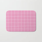 Hand Drawn Grid Hot Pink Bath Mat Gallery Image 1