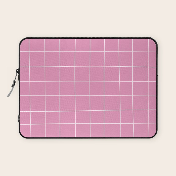 Hand Drawn Grid Hot Pink Laptop Sleeve Gallery Image 1