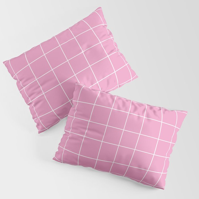 Hand Drawn Grid Hot Pink Pillow Sham Gallery Image 3