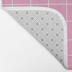 Hand Drawn Grid Hot Pink Bath Mat Gallery Image 2