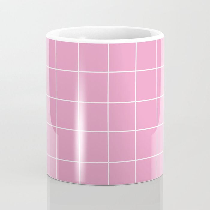 Hand Drawn Grid Hot Pink Coffee Mug Gallery Image 4