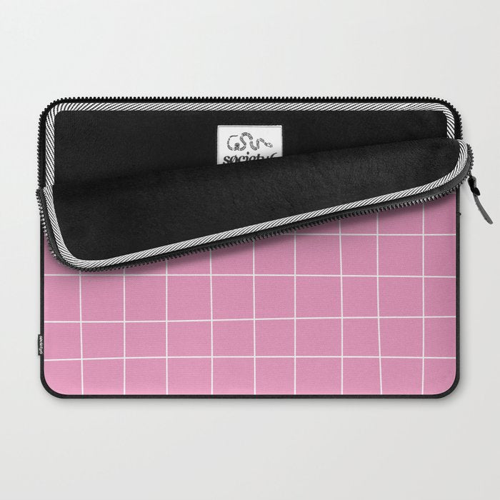 Hand Drawn Grid Hot Pink Laptop Sleeve Gallery Image 2