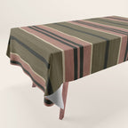 linen stripes (olive green and pink) Tablecloth Gallery Image 1