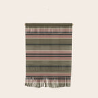 linen stripes (olive green and pink) Wall Hanging Gallery Image 1