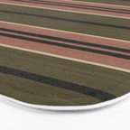 linen stripes (olive green and pink) Bath Mat Gallery Image 3