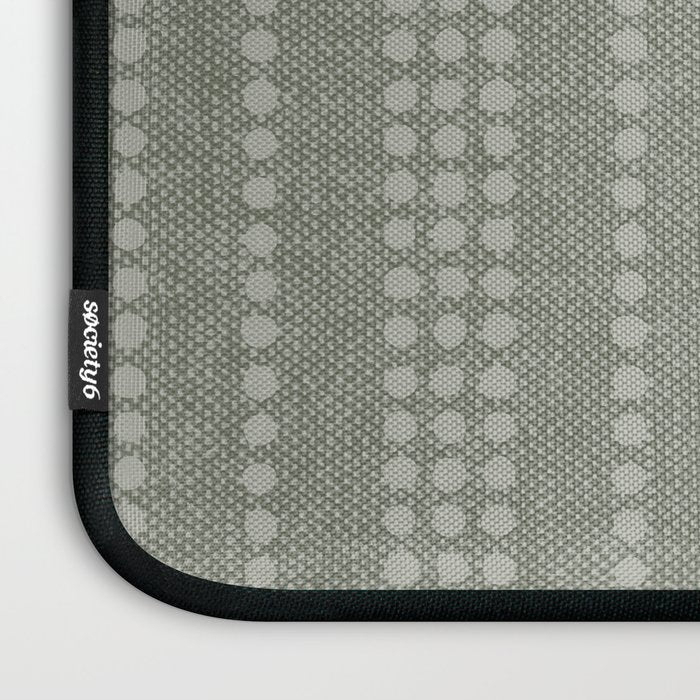 irregular striped dots - sage Laptop Sleeve Gallery Image 3