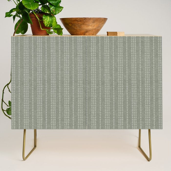 irregular striped dots - sage Credenza Gallery Image 1