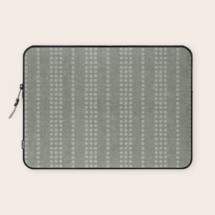 irregular striped dots - sage Laptop Sleeve Gallery Image 1