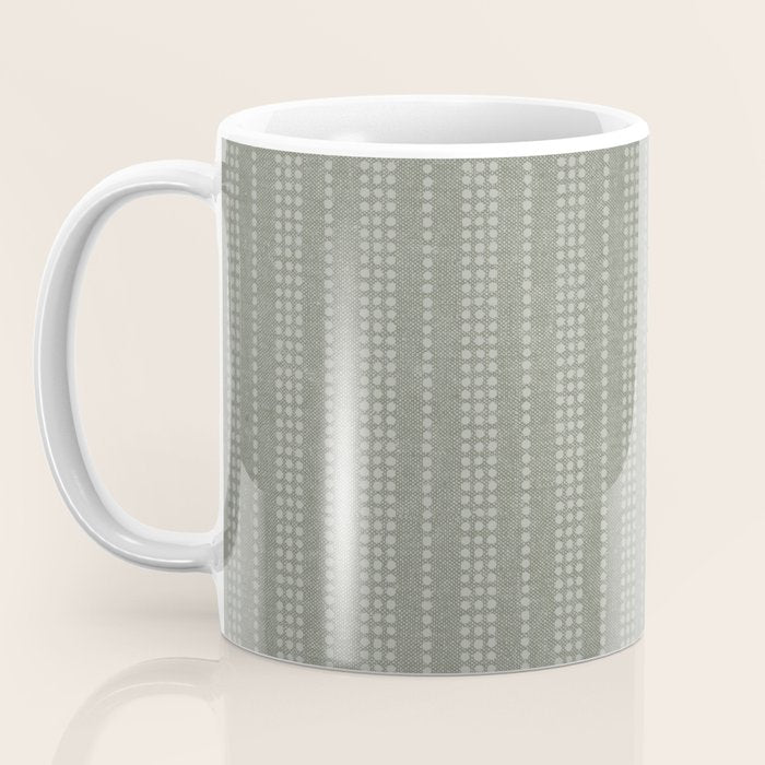 irregular striped dots - sage Coffee Mug Gallery Image 3