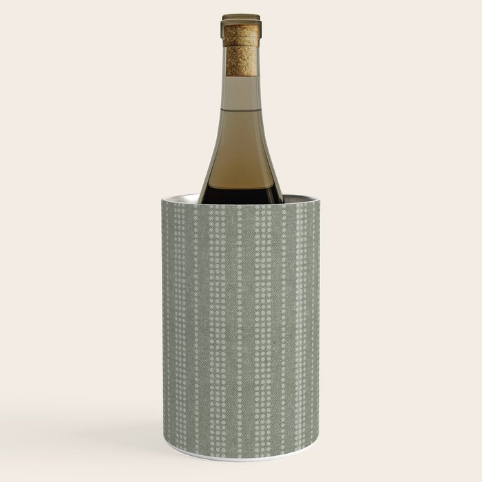 irregular striped dots - sage Wine Chiller Gallery Image 1