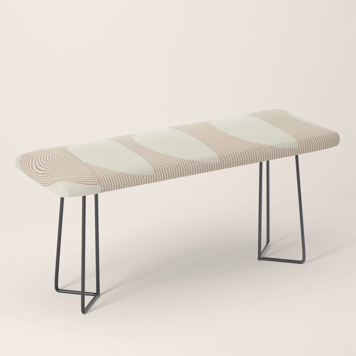 Geometric lines in Shades of Coffee and Latte 4 (Sunrise and Sunset) Bench Gallery Image 1