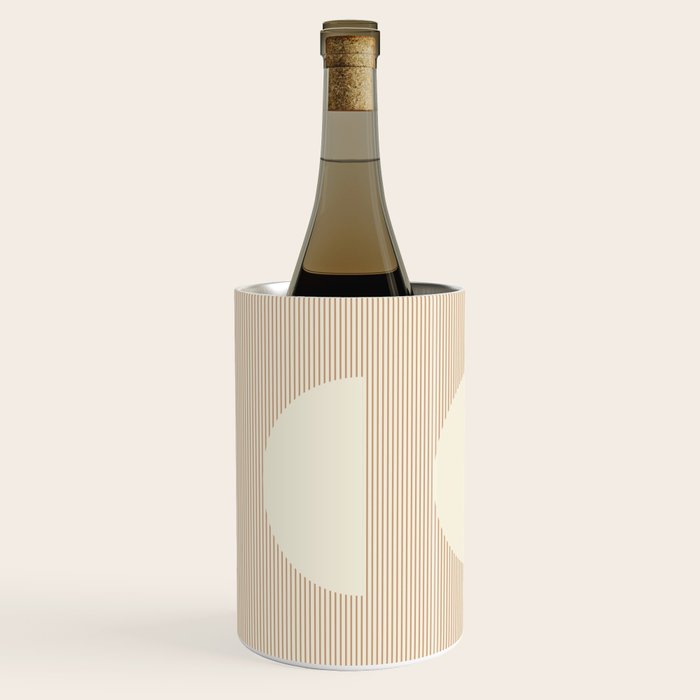 Geometric lines in Shades of Coffee and Latte 4 (Sunrise and Sunset) Wine Chiller Gallery Image 3
